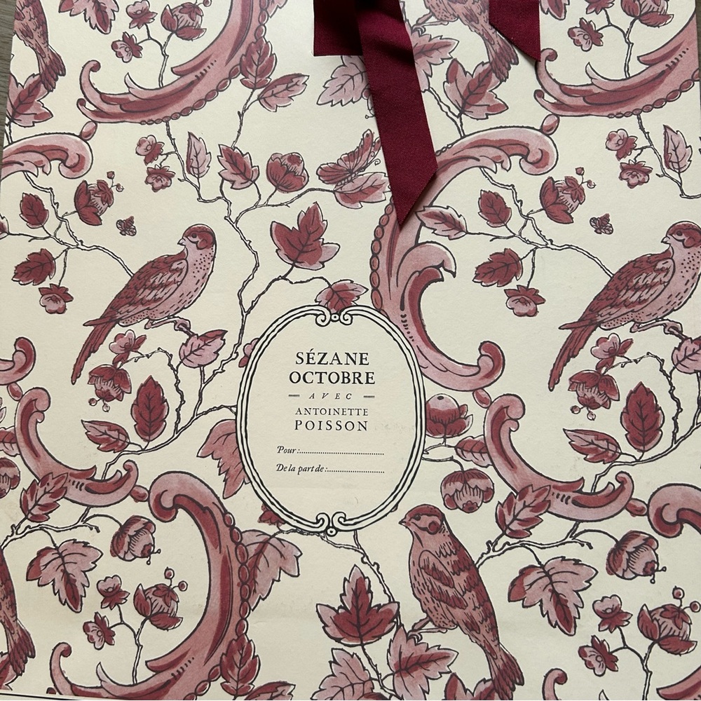 Sézane set of two Red and Cream Gift Bags - Picture 3 of 4